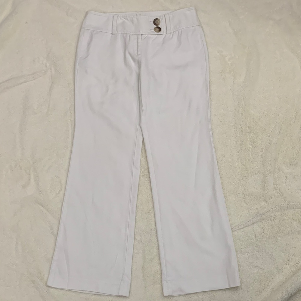 Ann Taylor Cotton 29P White Button Pants